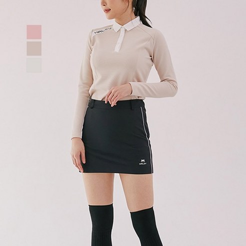 헤일리골프 여성용 라인 로고 긴팔 카라티셔츠 HS-KT1006
