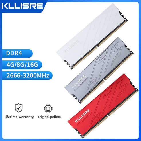 Kllisre DDR3 DDR4 4GB 8GB 16GB 메모리 램 1333 1600 2400 2666 3200 데스크탑 Dimm, CN_DDR3 4GB 1333 Grey