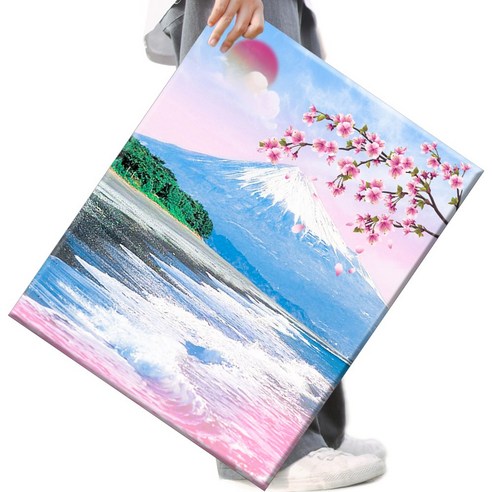 FASEN 액자 캔버스형보석십자수 DIY세트 라운드 비즈 40 X 50cm, FSE83.바다 풍경