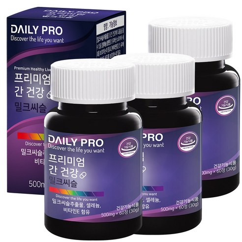 데일리프로 프리미엄 간 건강 밀크씨슬, 60정, 3개