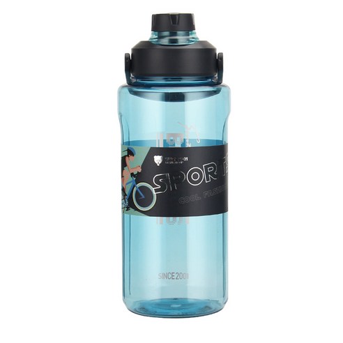 광디 대용량 플라스틱 운동 주전자 물컵 야외 휴대용 창의 우주컵 단열병, 청색, 1600ml