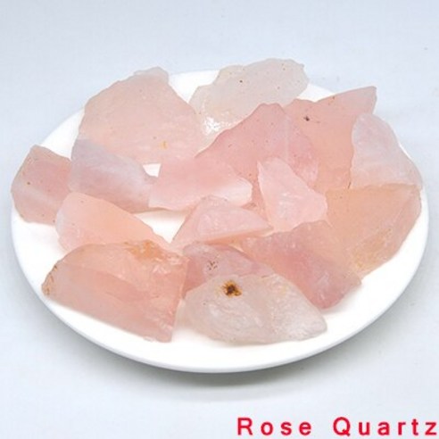 천연 루비 Zoisite 원시 석재 광물 표본 대량 치석 돌 치유 석영 크리스탈 Reiki 보석 컬렉션 도매, {"크기":"50g"}, Rose Quartz