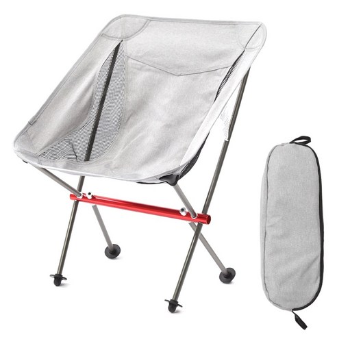 노 브랜드 초경량 야외 휴대용 소형 달 접는 의자 접이식 낚시 접을 수있는 피크닉 캠핑 의자 B, 은회색