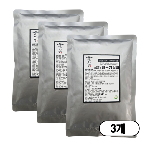 [세모정]마늘듬뿍 매운찜갈비, 3개, 600g