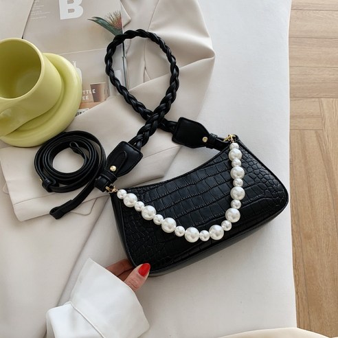 KORELAN미니 디자인 가방 프리미엄 숄더 겨드랑이 가방 뉴 트렌드 여성 진주 핸드백 크로스