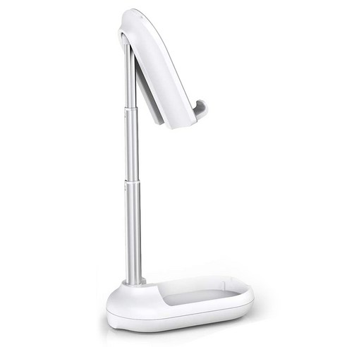 Xzante Licheers 휴대 전화 스탠드 책상용 각도 높이 조절 가능한 접이식 홀더 모든 전화/IPad/태블릿용(흰색), 은백색, ABS+실리콘