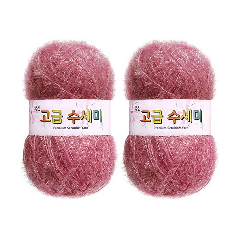 울클럽 별꽃수세미 만들기 DIY 고급수세미실 80g 2볼세트, 120인디핑크
