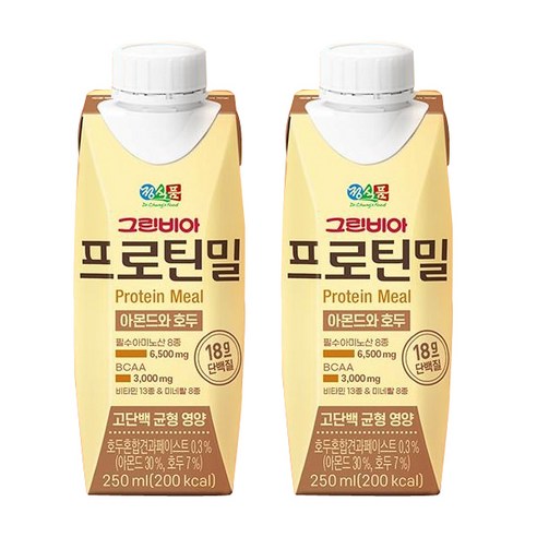 그린비아 프로틴밀 아몬드와 호두 250ml x 18팩 그린비아디엠1000 Best Top5