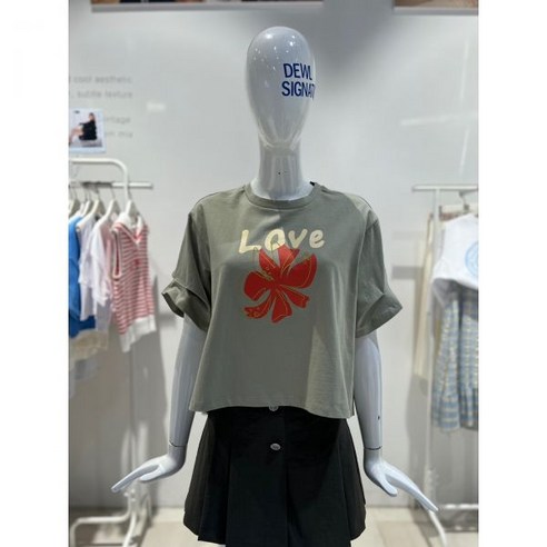 듀엘 턱소매 크롭 티셔츠 L232PSM038 (533702 )