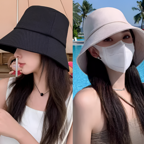 일상루트 1+1 여성 챙넓은 모자 여름 벙거지 데일리 코튼 버킷햇