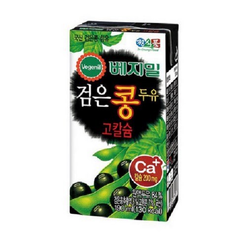 베지밀 검은콩 고칼슘 두유 190ml, 24개