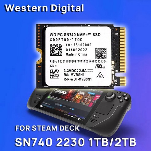 웨스턴 디지털 SN740 2TB WD 1TB 2230 M.2 NVMe PCIe 4.0 SSD 스팀 데크 로그 앨리 GPD 노트북 태블릿 미, 02 2TB SN740