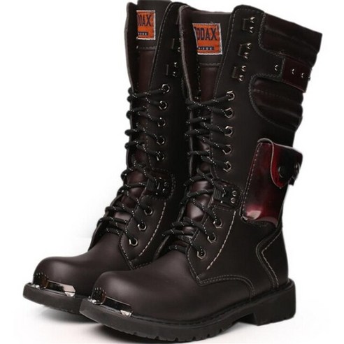 남성반부츠 가죽부츠 남자 오토바이 부츠 록 펑크 금속 남자 신발 야외 군사 전술 부츠 comfy casual workwear boots mens military boots