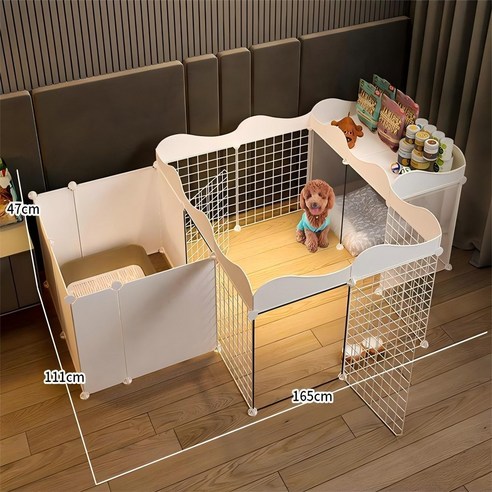 강아지 울타리 화장실 분리 펜스 화장실 수납공간 일체형, 1세트