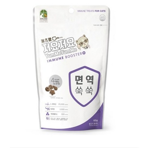 캐츠랑 고양이 저요저요 간식, 면역, 60g, 12개