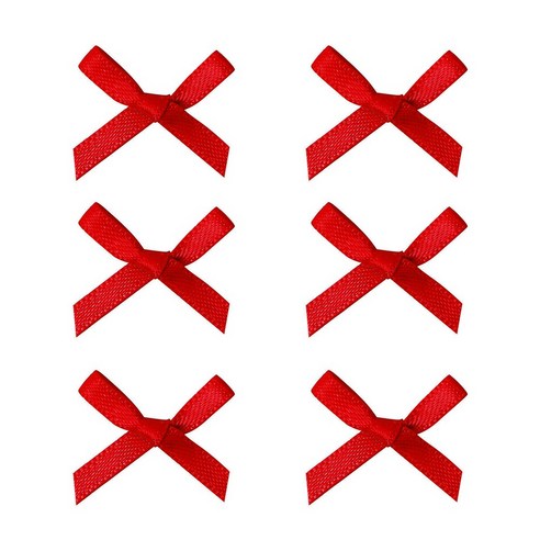 드림팩토리 공단 새틴 미니 리본 장식(소), 1000개, 06 레드