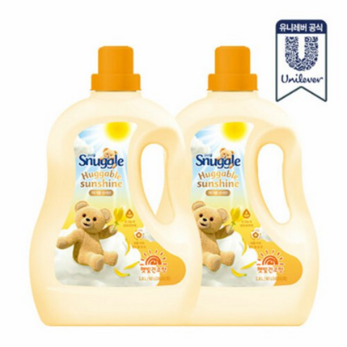 스너글 허거블 선샤인 섬유유연제 햇빛건조향 본품, 1.8L, 34개