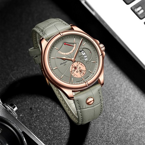 세련되고 기능적인 와이지엘 캐주얼 가죽 손목시계