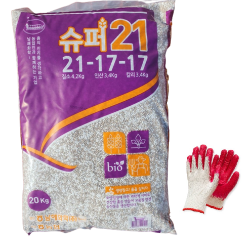 남해화학 복합비료 슈퍼21 3개 (20kg) 질소 인산 칼리 21-17-17밑거름 질소 추비 농협비료, 20kg