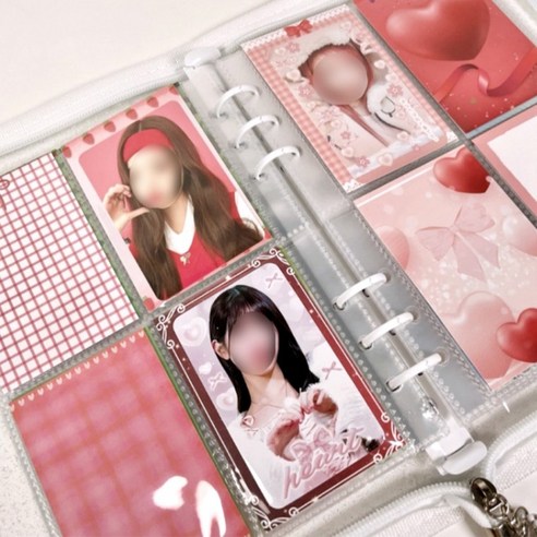 포카 바인더 대지 탑로더 뒷대지 프레임 [대용량 세트 5종 포토카드 콜렉트북 시즌2], 핑크