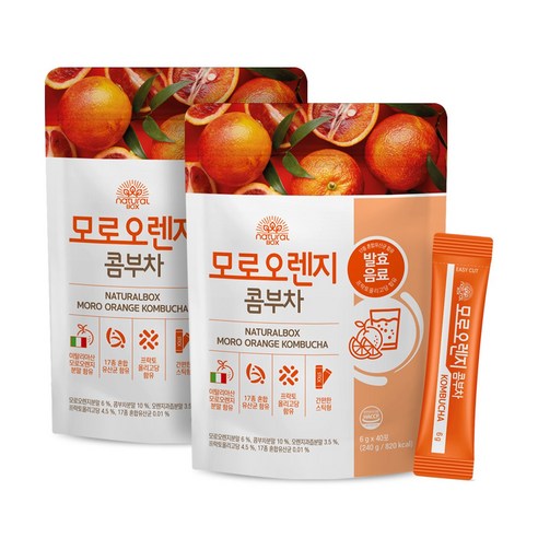 티젠콤부차 내추럴박스 모로오렌지 콤부차, 6g, 40개입, 2개  Best 5