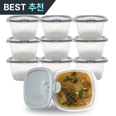 뚝땁 냉동 밥 보관 용기 전자렌지용 500ml, 10개