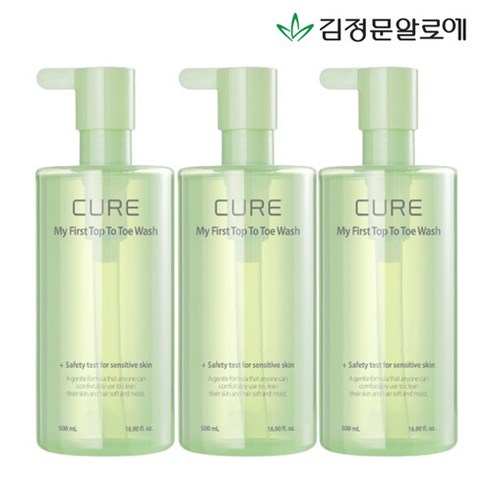 김정문알로에 [김정문알로에] 큐어 마이 퍼스트 탑투토 워시 500ml 3개, 1, 옵션선택