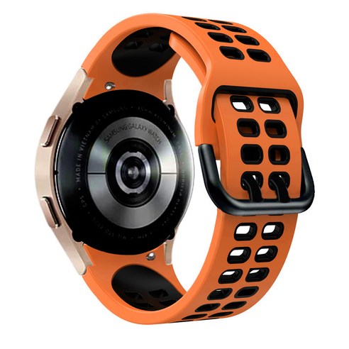 삼성 갤럭시 시계 4 클래식 46mm 42mm / 44mm 42mm 실리콘 스포츠 밴드, Orange Black, watch 4 classic 46mm