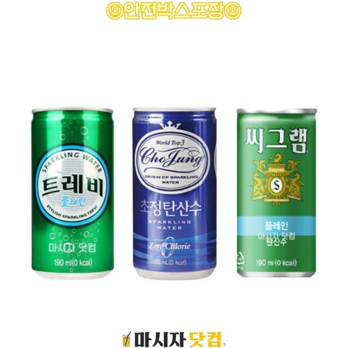 트레비플레인 190mlx(10캔) + 초정탄산수190mlx(10캔) + 씨그램플레인 190mlx(10캔), 30개, 190ml