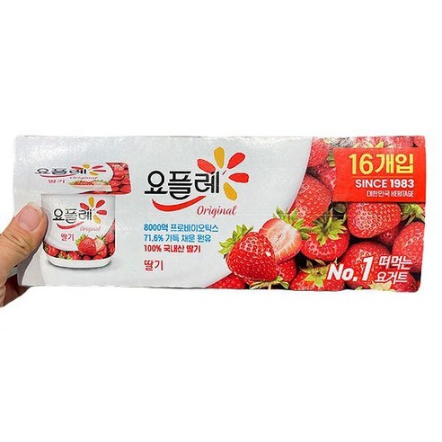 빙그레 요플레 달기 85g x 16입, 아이스박스포장, 1개