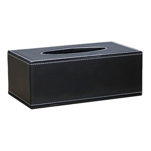 ST SHOP PU 가짜 가죽 티슈 박스 커버 냅킨 종이 홀더 케이스 홈, {"수건소재":"가죽"}, 블랙
