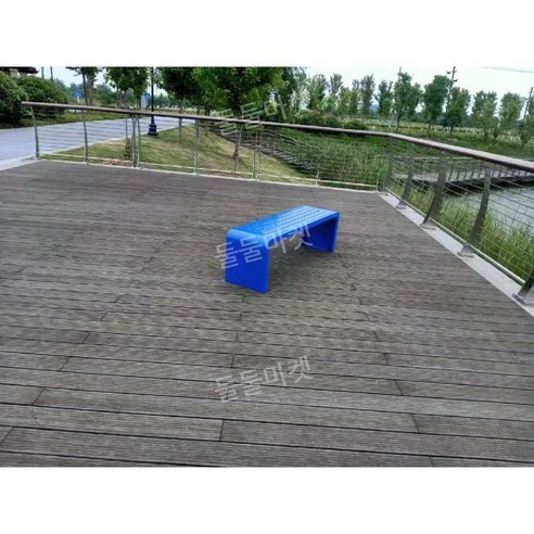 버스정류장의자 야외 테라스 60CM 카페 공원 스테인리스 벤치, 100cmX40cmX45cm_블루