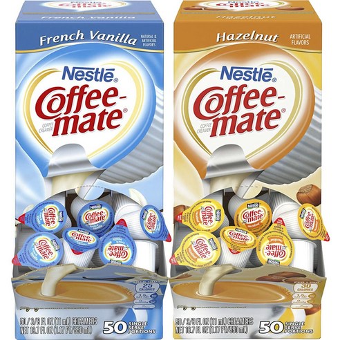 커피메이트 커피 크리머 글루텐 프리, 프렌치 바닐라 + 헤이즐넛, 1세트, 550ml, 1세트