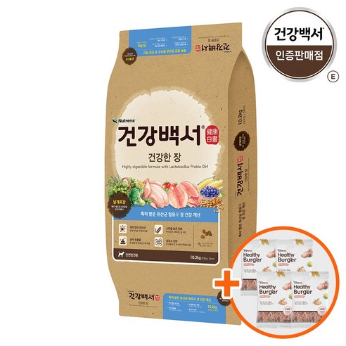 건강백서 전연령 생선 건강한 장 기능성 애견사료, 장건강/유산균, 10.2kg, 1개