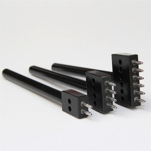 6공펀치 가죽 구멍 펀치 DIY 핸드 천공 라운드 스티치 도구 절단 펀칭 간격 4 5 6 8mm 2, [16] Silver 6holes 5mm