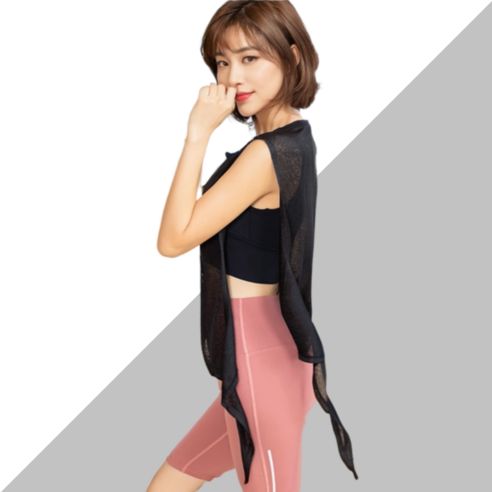 커버업 요가티 줌바 댄스복 여성 얇은 시스루 스포츠 조끼 빠른 건조 민소매 티셔츠 체육관 피트니스 러닝 탱크 탑