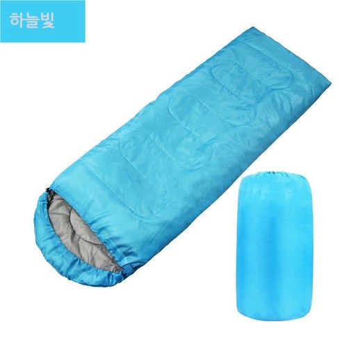 휴대가 간편한 사계절 캠핑 보온 침낭XT5, 여름, 푸른 색, 1개