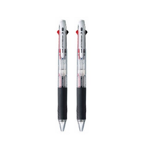 미쓰비시 유니 제트스트림 3색 볼펜 0.38mm, 딥투명, 2개
