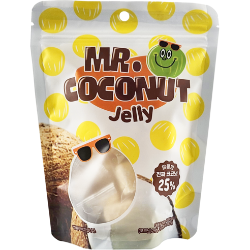 [10봉지] 미스터 코코넛 젤리 태국산 진짜 코코넛 25% 아이 간식용 행동식, 150g, 10개