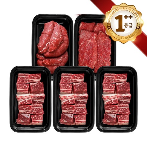 쿠가 [냉장냉동] 횡성한우 어사품 1++등급정육 찜갈비 혼합 5구 8호(총3.1kg), 단품