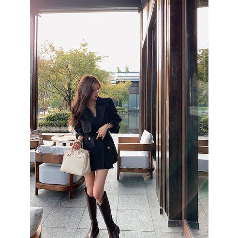 XUELI 여성복 벨트 캐주얼 트렌치코트 가을옷 루즈핏