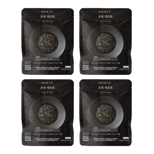 드림잇 오곡리조또 더 블랙 오징어먹물 250g*4개, 오징어먹물 250g, 1개
