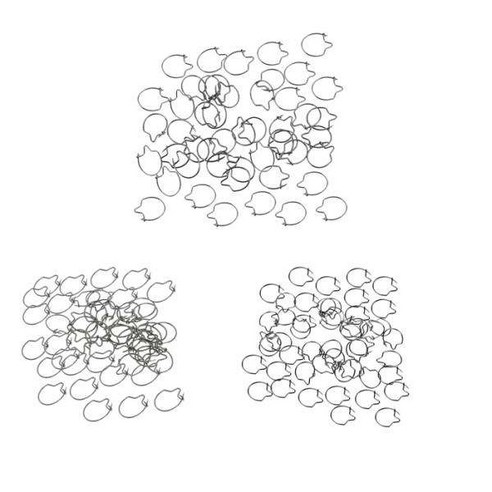 150Pcs 3 크기 낚시 구더기 클립 잉어 낚시 액세서리에 대한 미끼 후크 헤어 리그 커넥터, 실버, 스테인레스 스틸