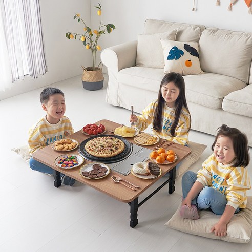 마홀앤 리빙 800 가정용 불판 테이블 가스버너 접이식 홍윤화 김건모 미우새 테이블, 화이트
