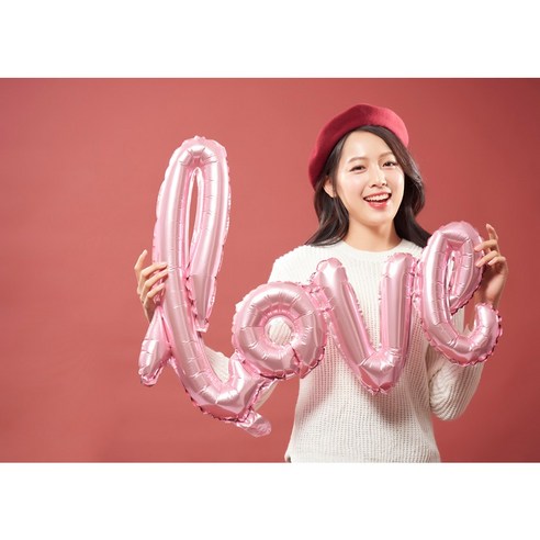 피플스파티 43인치 러브은박풍선, 1개, 로즈골드