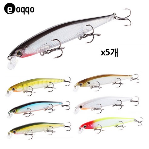 eoqqo 슬로우 플로팅 미노우 110mm 13g 루어낚시용품, 랜덤 5개
