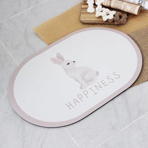 마이러블리펫 큐티베이지 빨아쓰는 규조토 발매트 40*60cm, HAPPINESS