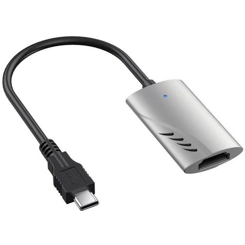 4K 60Hz Type C 캡처 카드 1080P HDMI to USB2.0 변환기 게임 라이브 스트리밍 온라인 회의 고화질 수집용, 28x50x10mm., 은, 금속