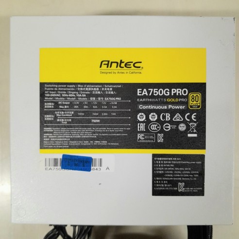 중고파워 Antec EA750G PRO 정격 파워 750W 80PLUS골드