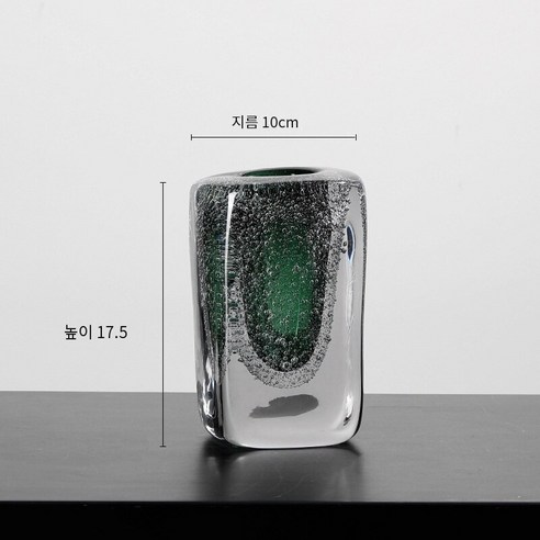 고급 체코 크리스탈 버블 꽃병 장식 거실 꽃꽂이 창의적인 유리 인터넷 레드 투명 식탁 꽃병, 녹색 유형 B, 하나